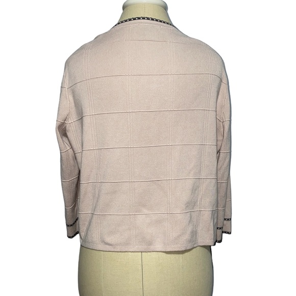 Adrianna Papell Tipped Button Front Cardigan Large - Picture 4 of 7